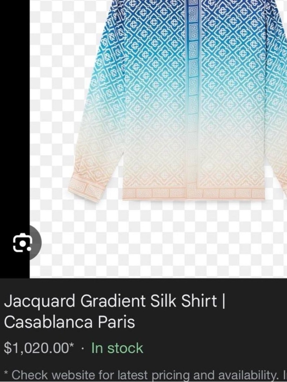 Casablanca Silk Gradient Blue to Peach Patterned Dress Shirt